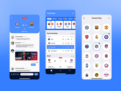 Football Fan Community App UI community fifa football live score score soccer sports