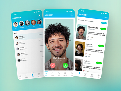 AirBuddy – Airport Socializing App UI air buddy airport dating app dating app