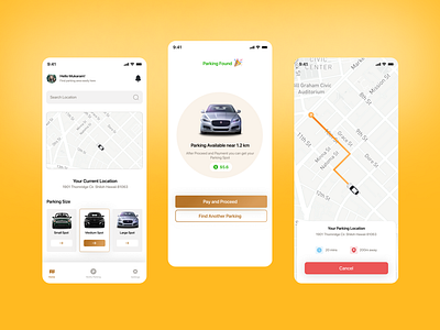 Smart Parking Finder App UI car park park car parking parking app parking finder