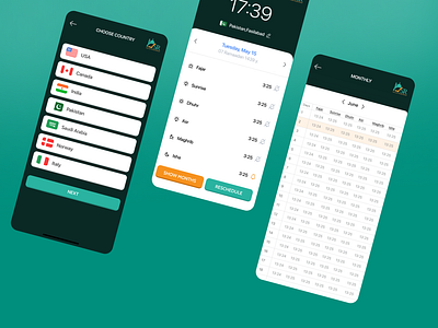 Prayer Time App UI app design mobile mobile app muslim paryer app prayer time ramadan ramadan app screen ui ui ux design