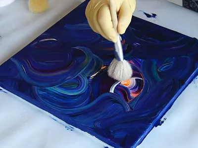 Space Storm Acrylic Pour Over Painted Background 🎨✨ acrylic acrylic paint art branding design illustration paintings pouring tutorial ui