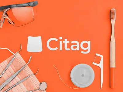 Citag - Dental Clinic brand branding dentist design graphic design icon logo orange vector visual identity