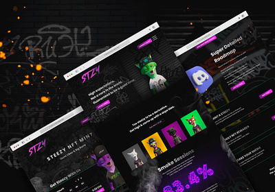 STZY branding fox graphic graphic design marihuana nft responsive smoke smoking trend ui ux web3 website