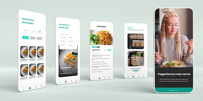 Vegin app app design graphic design green information platform trend ui ux vegan veggies wireframe