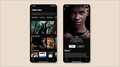 Movie Streaming App🎬 app design graphic design mobile mobile app movie app ui