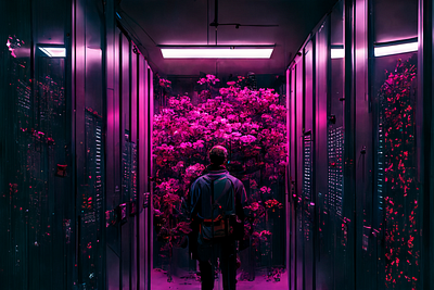 Magenta 3 ai art color concept design digital flowers futuristic gradient illustration light midjourney minimal painting photoshop simple
