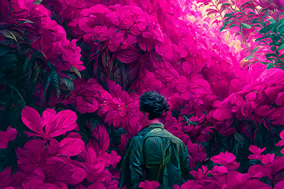 Magenta 4 ai art color concept design digital flowers gradient illustration light midjourney minimal painting photoshop simple