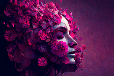 Magenta 5 ai art color concept design digital flowers gradient illustration light midjourney minimal painting photoshop portrait simple
