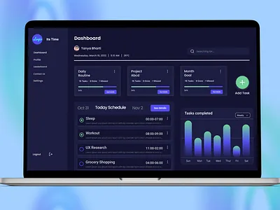 Timetable Dashboard darkmode design redesign ui