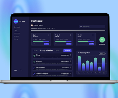 Timetable Dashboard darkmode design redesign ui