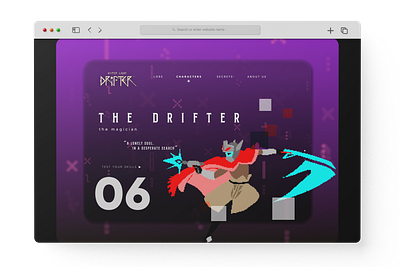 Hyper Light Drifter UI design graphic design hyper light drifter prototype responsive trend ui ux wireframe