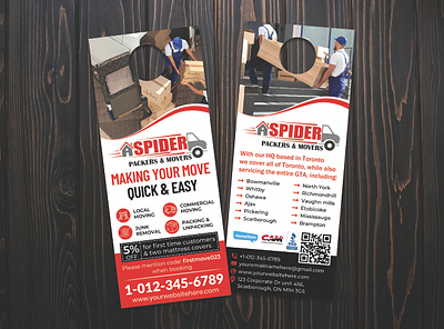 Moving Services Door Hanger Design commercial moving