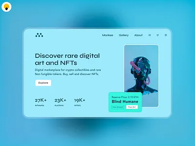 Discover Rare Digital Art and NFTs • web3 landing page animation blockchain design nft nfts ui web3 website