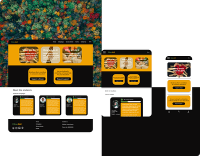 EducAid : An app to help communities find and help students who adobe xd app design responsive web ui ux website
