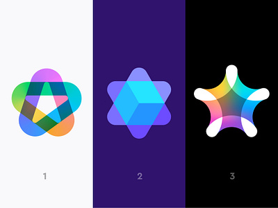 Star logos ( for sale ) app blockchain branding bright consulting cosmos crypto design fintech geometric gradient hexagon icon light logo mark shine star stars technology