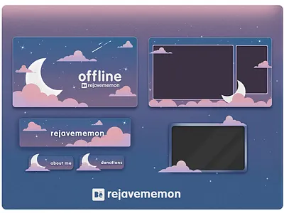 Twitch Overlay Screen Set - Cute Night Sky animated cute overlay cute panels night sky stream design stream graphics stream overlay twitch animated overlay twitch cam twitch commissions twitch design twitch graphics twitch overlay twitch panels twitch screen