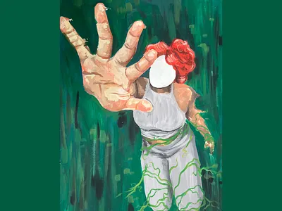 not yourself acrylic acrylicpainting conceptart conceptualart green painting