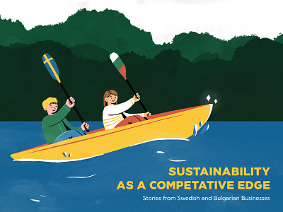 Paddle buddies boat bulgaria canoe cha character character design competition cute ecological edge green illustration kayak nature paddle race sustainability sweden together
