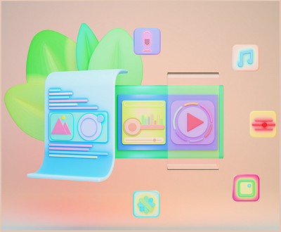 3D UI icon & web illustration. Blender. 3d design illustration