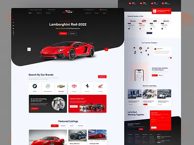 Multi Listing Delaerhsip Website auto parts autobooking automobile car booking car dealership car rental car repair car shop design directory listing landing page listing motors ui vehicle web design website