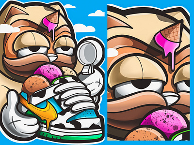 Chunky Dunky 2d cartoon cat character character cartoon character design character illustration chunky icecream illustration nike sneakerhead vladue