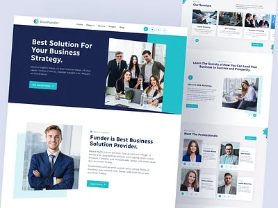 SimiFunder - Agency Website Design agency website branding business business website colorful company consultant creative design design studio digital agency home page landing page marketing angency minimal simifounder solution startup trending uiix web design