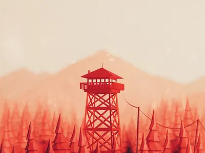 Firewatch Low Poly 3d blender firewatch illustration low poly tower