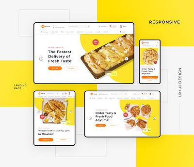 Online Restaurant - UI Design arabic branding bright colorful delivery ecommerce fast food food order graphic design hotel modern online restaurant right to left rtl ui urdu uxui vibrant web design website