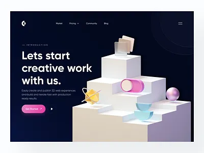 Creative Design Agency Website 3d 3d design 3d illustration 3d web blender creative agency design agency website digital agency home page homepage illustration landing page portfolio studio ui ux web web design website