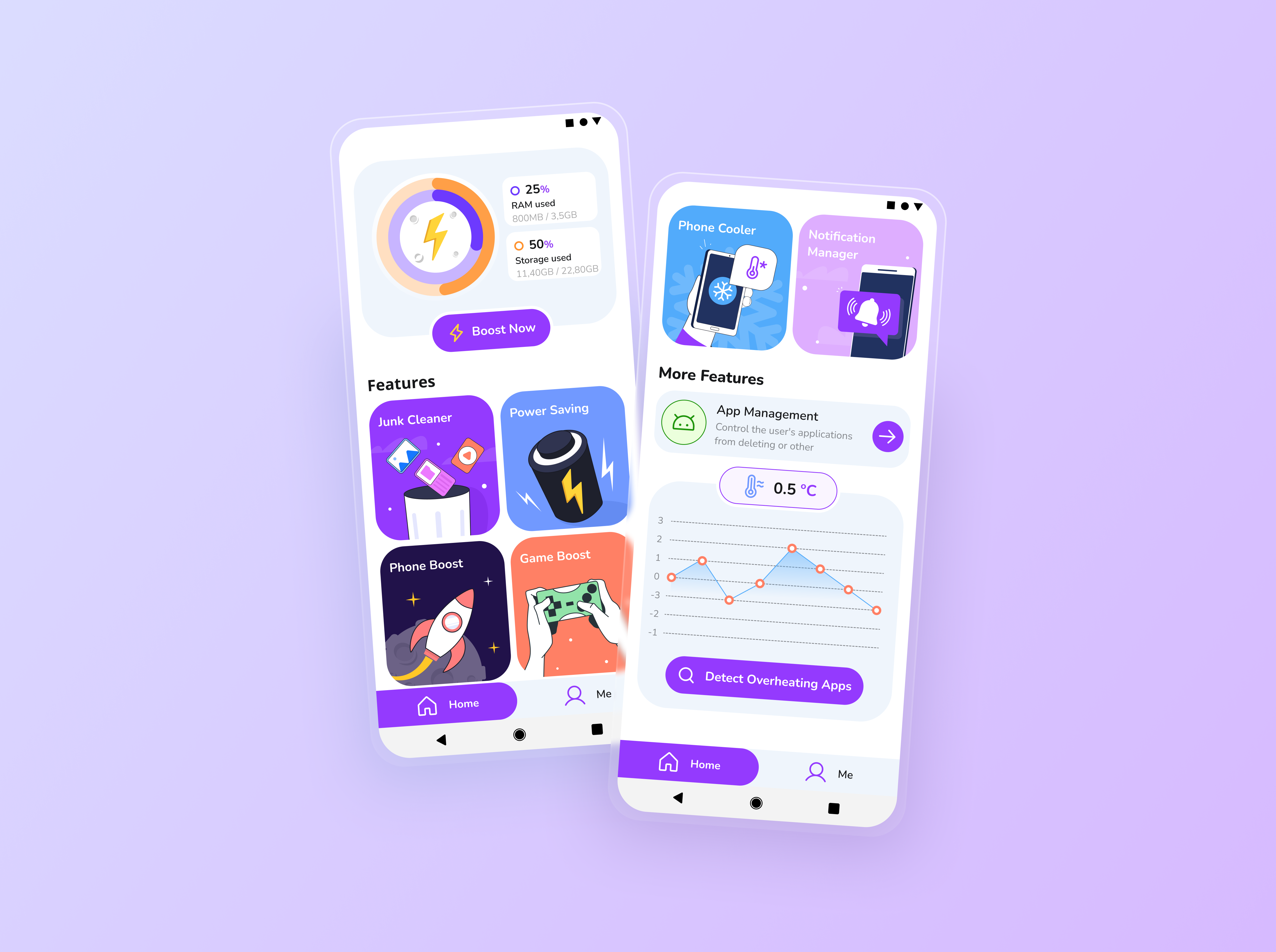 Phone Cleaner App (Android) android design antivirus booster duplicates game boost ios junk material design memory mobile cleaner mobile design phone boost product design trash ui uiux