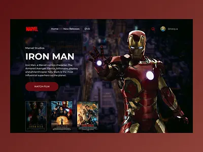 IRON MAN designer figma film iron man landing marvel ui ux web design web designer