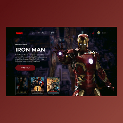 IRON MAN designer figma film iron man landing marvel ui ux web design web designer