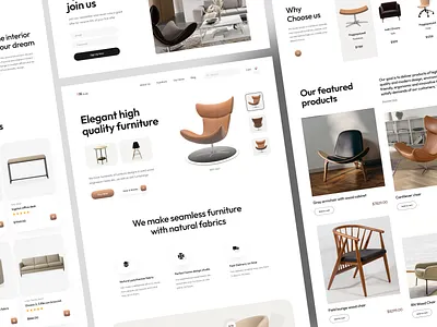 Furniture website landing page chair furniture furniture website homepage hoom interior interior architecture interior design landing page product shop store web webdesign website website design wood