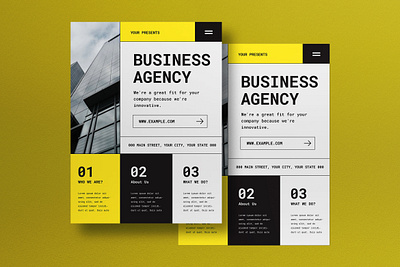Yellow Minimalist Business Flyer agency business business agency company corporate creative agency graphicook minimalist print template