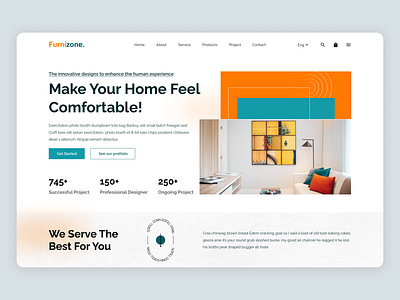 Interior Website Design architecture bedroom clean design designer furniture graphic design home decoration homedecor interior interior agency interior design landing page landing page design living room logo real estate typography ui vector