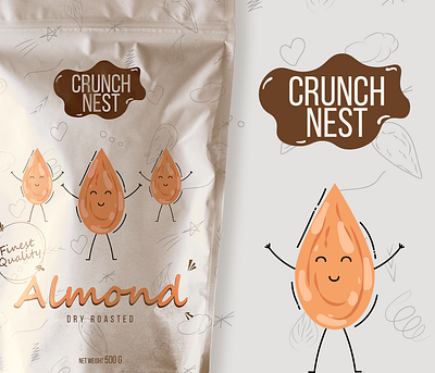 Pouch Packaging Design | Snack Packaging | Almond Packaging almond packaging baglabeldesign branding brandingdesign brandingidentity design graphic design illustration labeldesign motion graphics packagingdesign ui