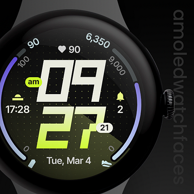 Compact Watch Face amoledwatchfaces digital googleplay watch watchface watchfaceformat wear os wearos wearos5