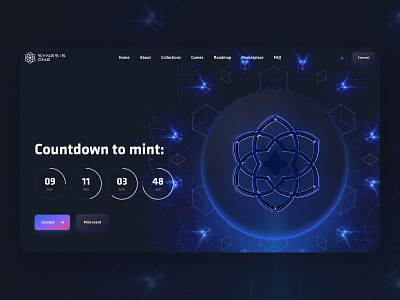 NFT Landing Page UI Design Concept blockchain branding crypto crypto design cryptocurrency design illustration interface logo minting nft ui web3