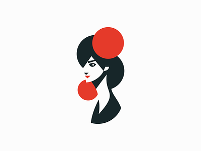 Beautiful Woman Logo beauty branding cosmetics design emblem face geisha geometric girl icon identity illustration logo mark negative space portrait pretty symbol vector woman