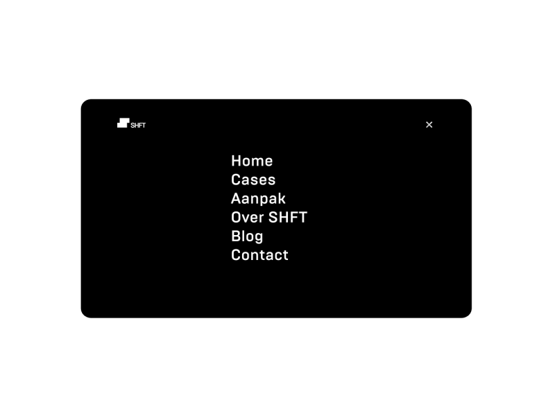 SHFT - Website preview animation belgië black brand branding design illustration logo moqo motion graphics shft shift ui ux web website white