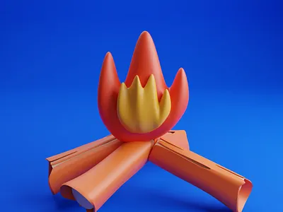 superior fire 3d adventure backpack blender character design hiking illustration logo superior fire