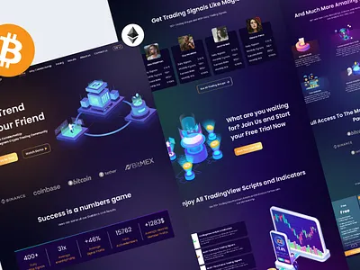 Coin Market Up Crypto Trading Website UI/UX design landing page design landingpage ui ui design ux website concept website design