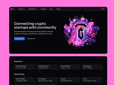 tenset.io landing page crypto dark mode landing page token web3