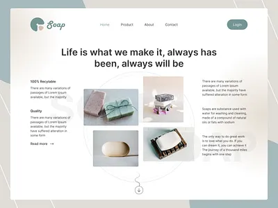 Soap- Website Home page design soap website ui webpage website website desigh