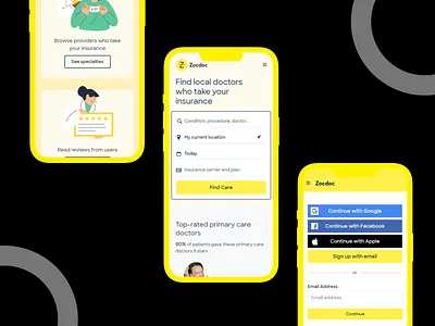 Healthcare App to Find Local Doctors design illustration ui ux