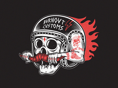 Burnout Customs Artwork artwork bike biker branding comic comicbook design digitalillustration drawing graphicdesign helmet illustration illustration art illustrator logo merch merchandise skull tattoo traditional