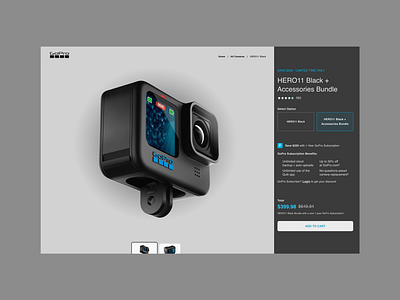 Day 12 - E Commerce Shop Item - GoPro branding design desktop e commerce figma gopro graphic design gray grey item card logo minimal minimalistic modern product design store ui ux ux design website