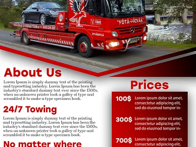 Tow Truck Company flyer branding design fiverr flyer graphic design logo tow truck