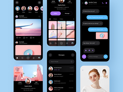 Social Media App Design facebook instagram linkedin minimal mobile mobile app mobile design social social app social media social media app social network twitter ui ux