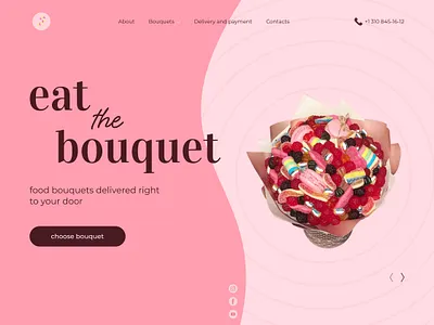 Design concept for the food bouquet's shop and delivery design foodbouquet landingpage ui ux webdesign website вебдизайн лендинг сайт съедобныебукеты